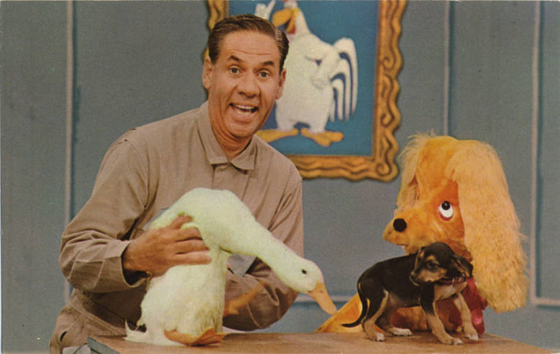 Rayner (L) with Chelveston. (Screenshot: Ray Rayner And His Friends)